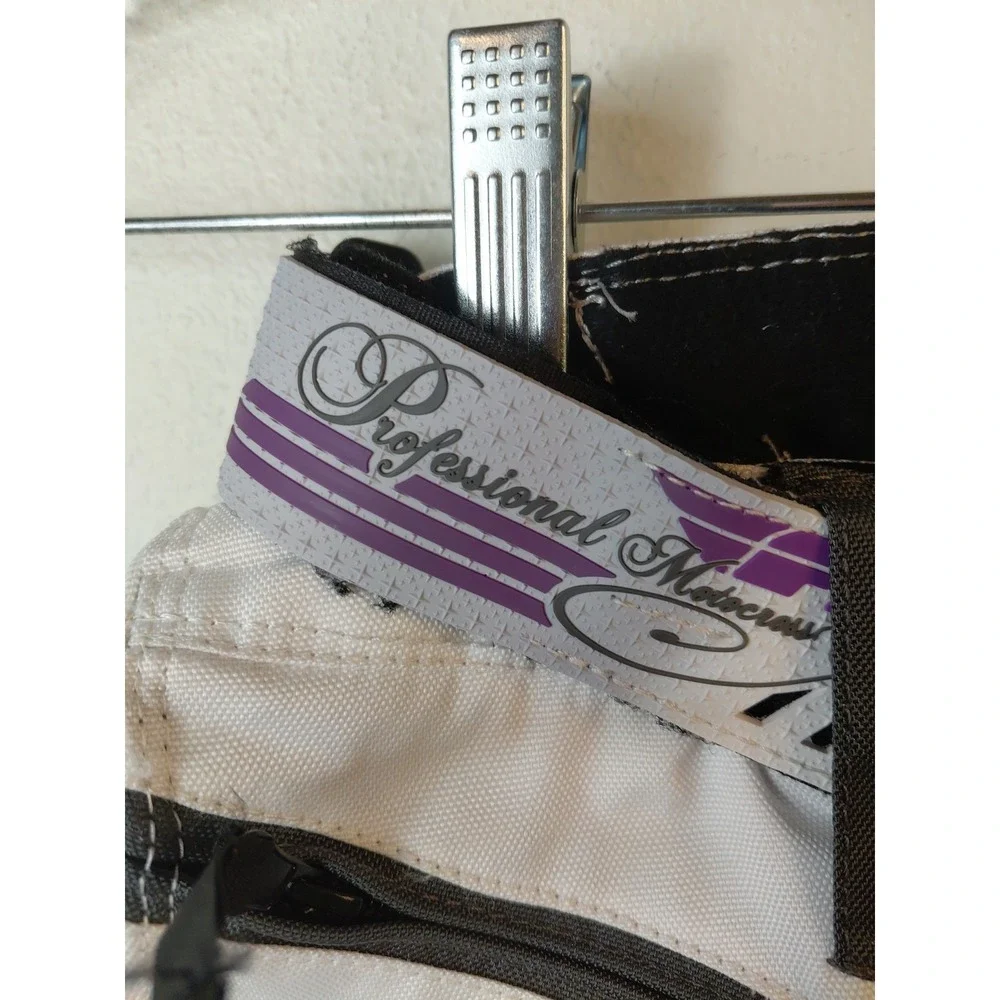 Motocross Dirt Bike Racing Fly Racing Kinetic Pants Grey White Purple Size 11/12